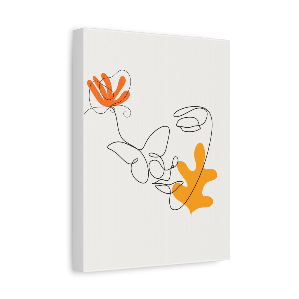Floral Line Art Canvas Print
