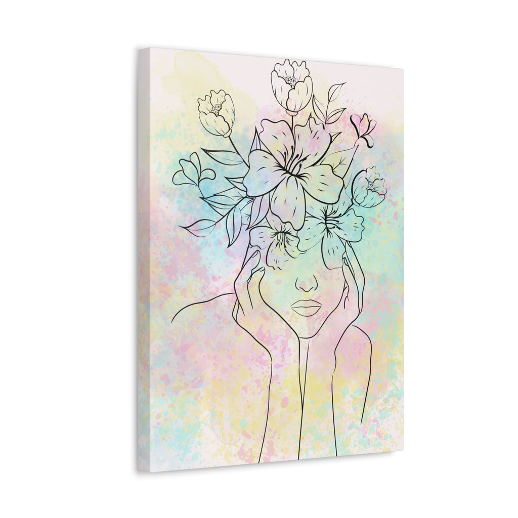 Floral Face Art Canvas