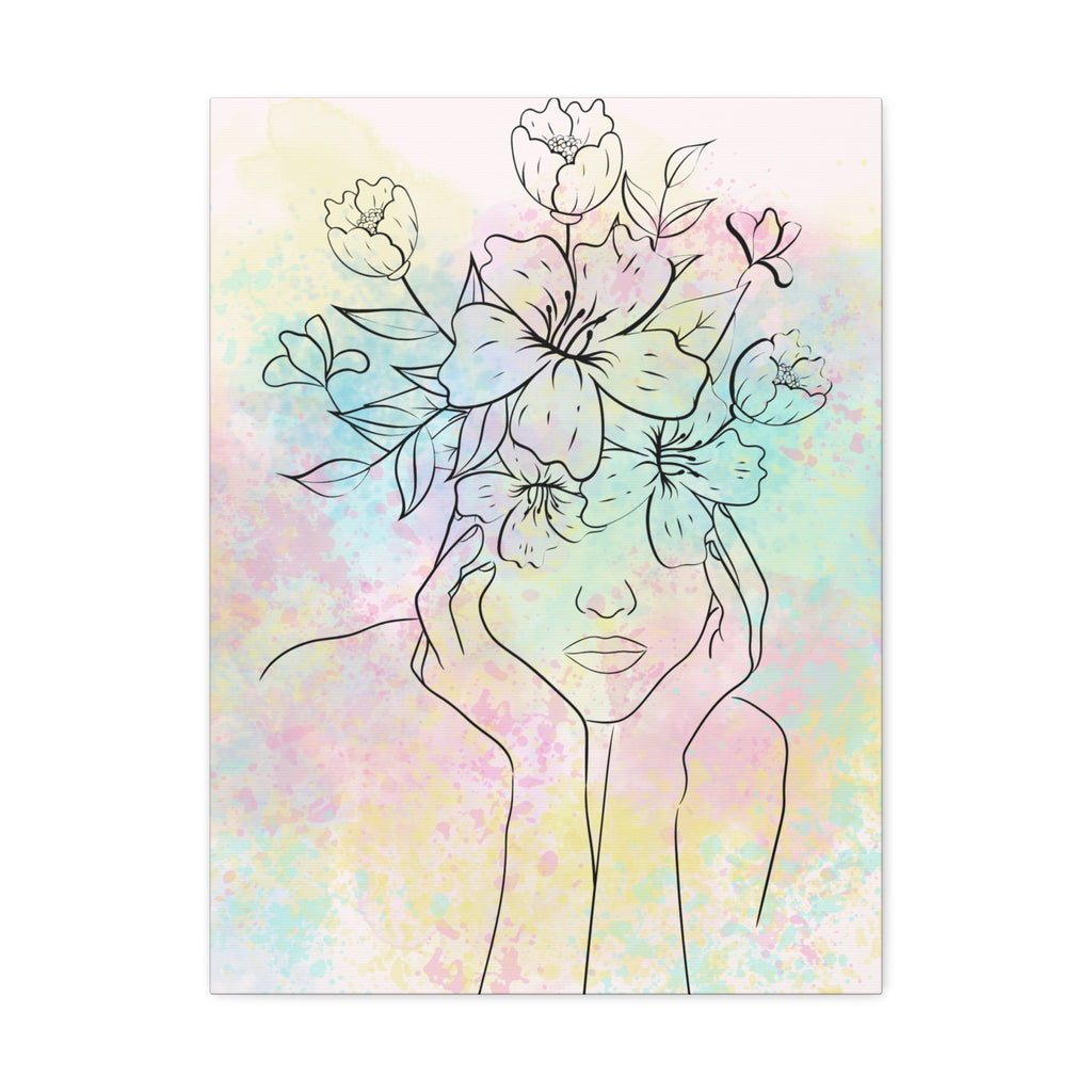 Floral Face Art Canvas
