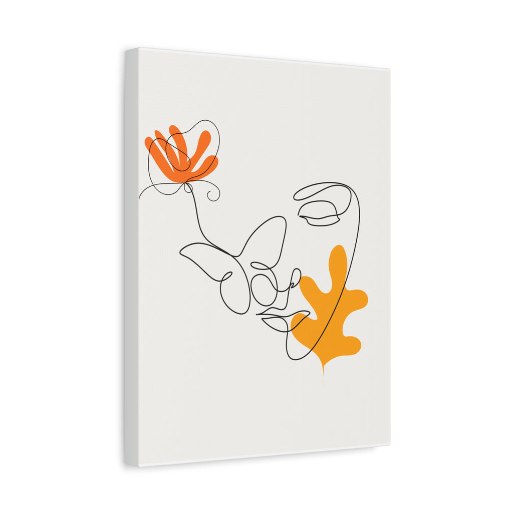 Floral Line Art Canvas Print