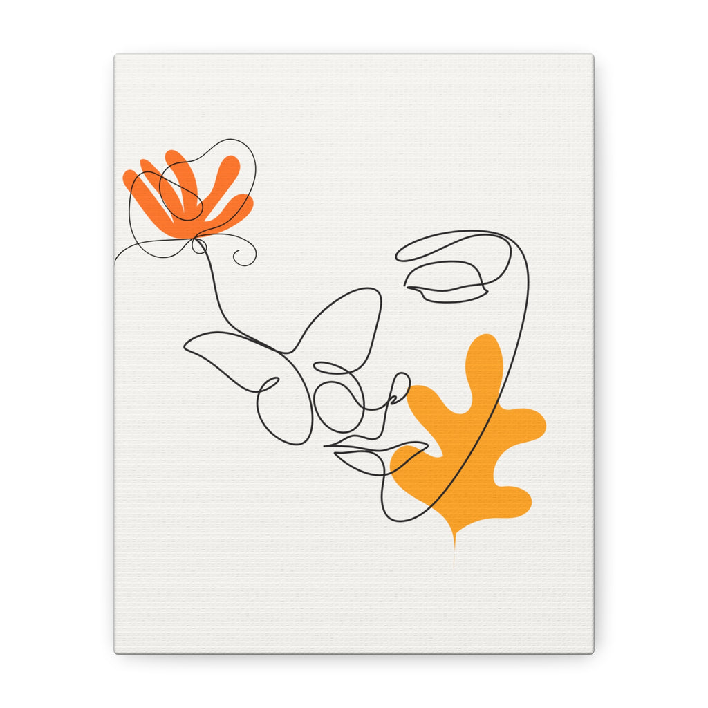 Floral Line Art Canvas Print