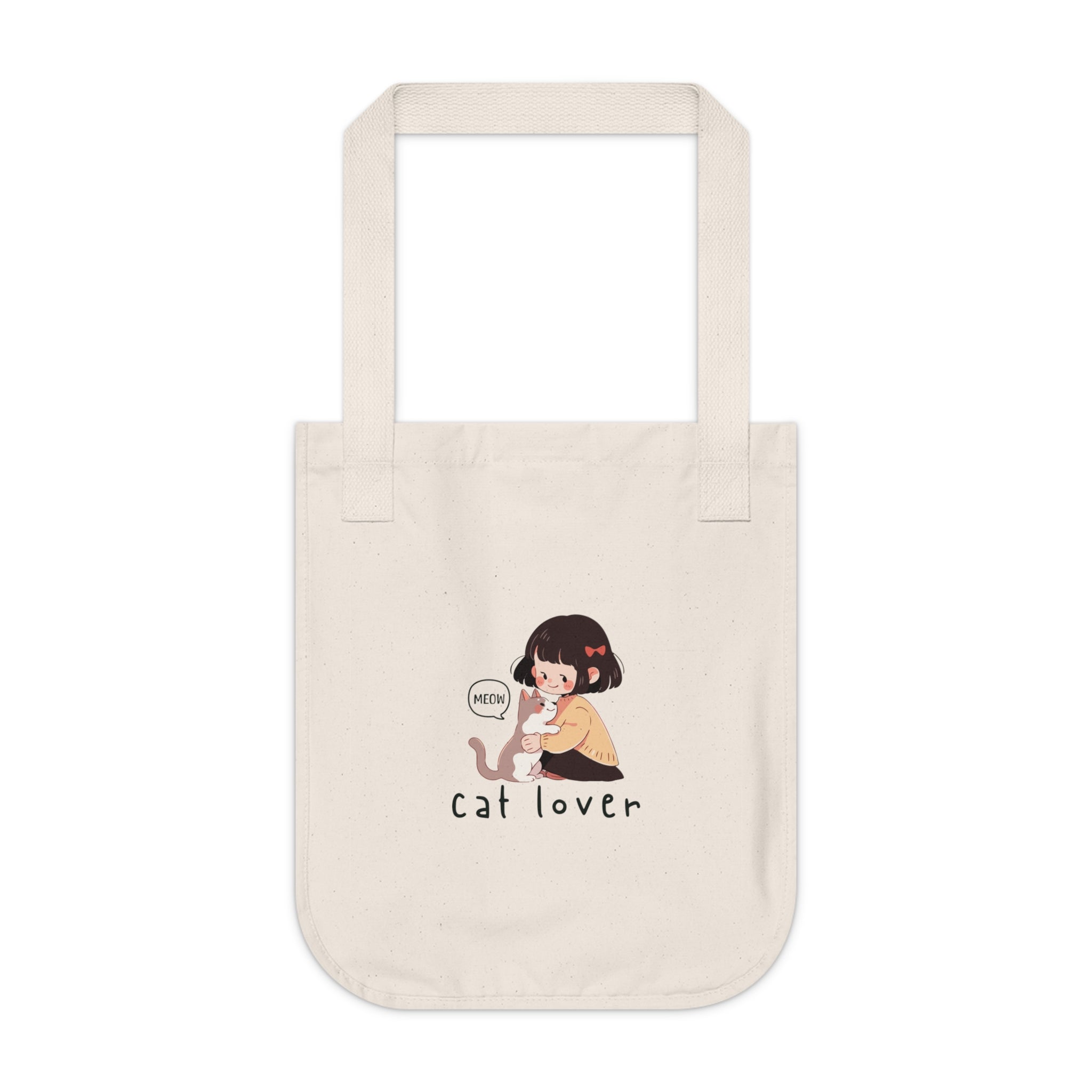 Organic Cat Lover Tote Bag