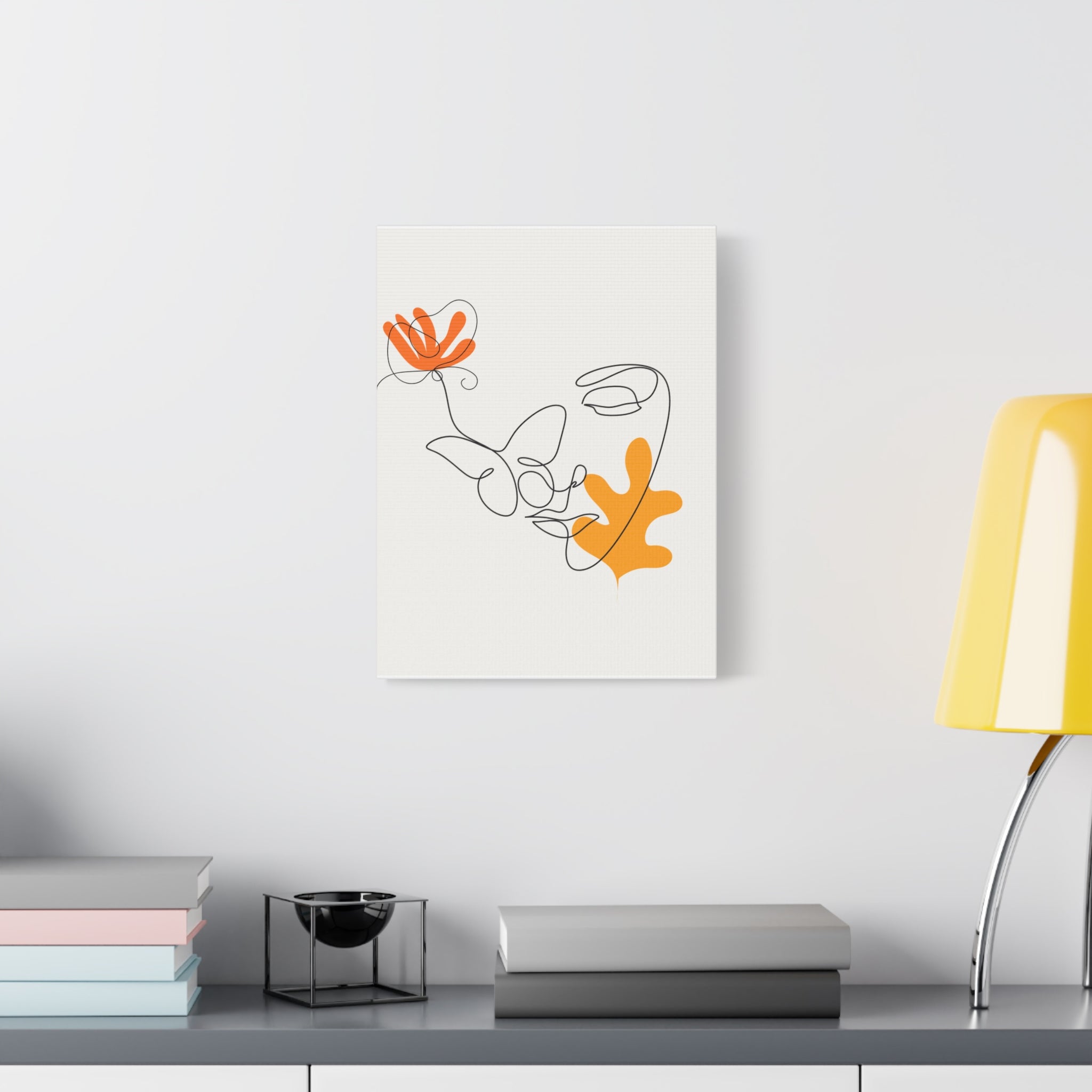 Floral Line Art Canvas Print